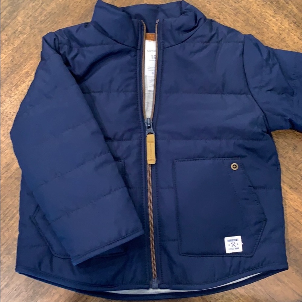 NWT Carter’s 18 months boy lined navy blue jacket